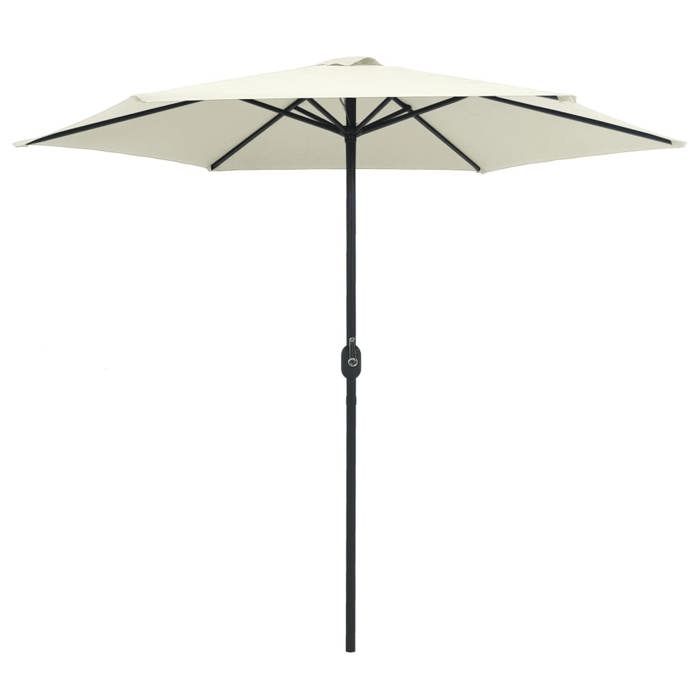 Black Month Parasol de jardin - SOLOMON - style moderne - et mât en aluminium - 270x246 cm Blanc sable LV501