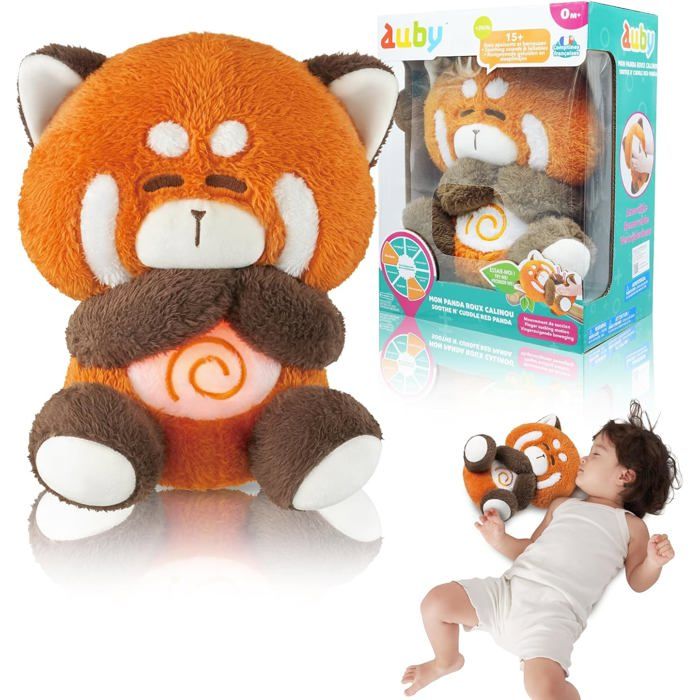 Peluche apaisante - AUBY - Soothe n Cuddle Panda - bruit blanc & berceuses - respiration rythmée - boîtier amovible