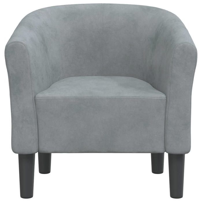 Gris 1 PC Fauteuil dappoint - SOlOMON - Chaise cabriolet - Pour salon - gris foncé velours FF3004