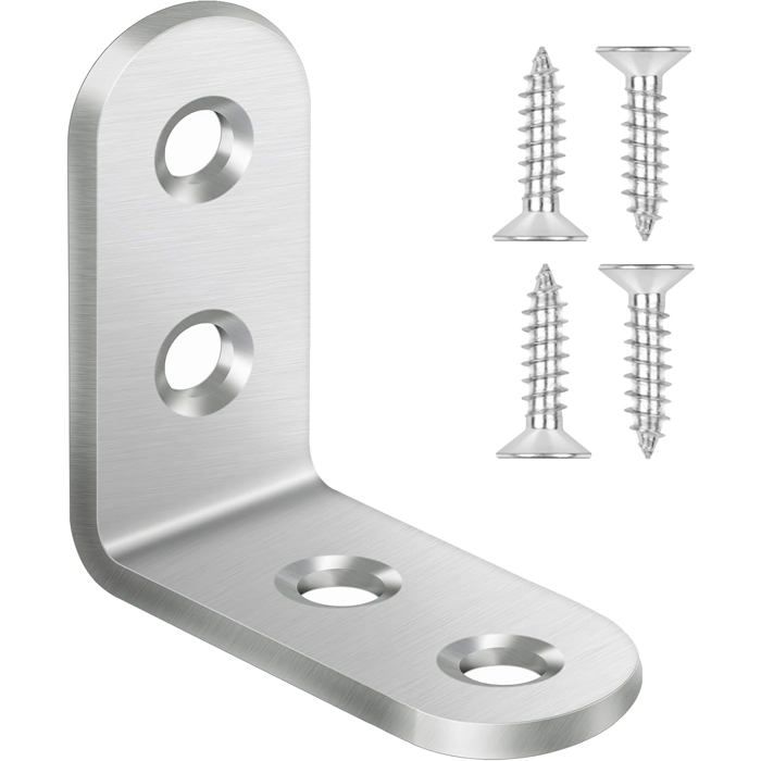 20Pcs Équerre de Fixation Inox 40x40x16mm Équerre Angle 90 Degrés en Acier Équerre étagère Équerre de Coin
