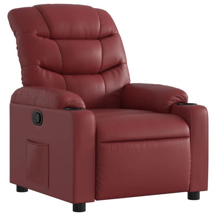 NEUF 2026 CHIC Fauteuil inclinable réglable SWEETY inclinaison manuelle Rouge bordeaux Similicuir 75.5x93x99.5 cm FF4161