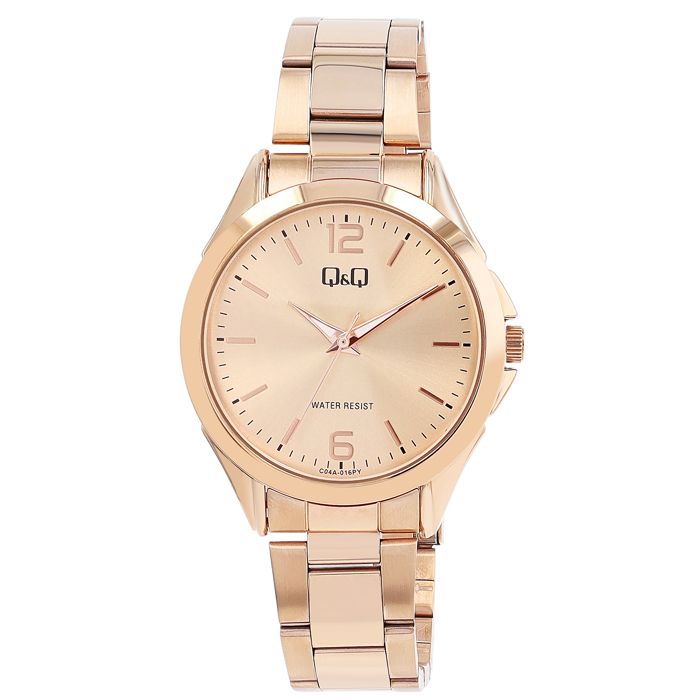 Montre - Q&Q - Femme - Rose doré métal - 39 mm - Quartz Miyota 2035 - 3 ATM