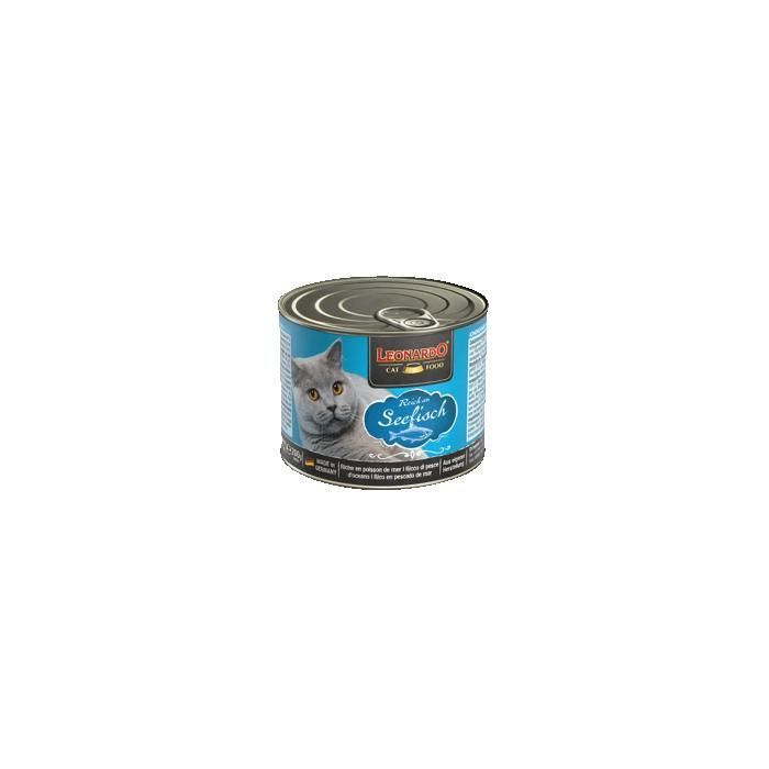 Alimentation humide pour chats - LEONARDO - Quality Selection - Poisson de mer - 6x200 g - Particulièrement digeste Alimentation humide pour chats - LEONARDO - Quality Selection - Poisson de mer - 6x200 g - Particulièrement digeste