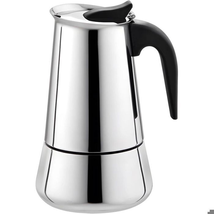 Cafetière italienne - DEMA - 12 tasses - 600 ml - Acier inoxydable - Filtre Moka - Compatible cuisinière - Multicolore
