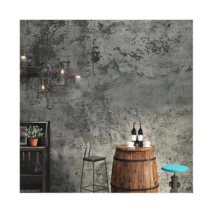 Papier Peint Béton Papier Peint Adhesif Mural Gris Anthracite Vinyle Adhesif Meuble Cuisine Salle de Bain 40 x 200 cm  PAPIER PEINT