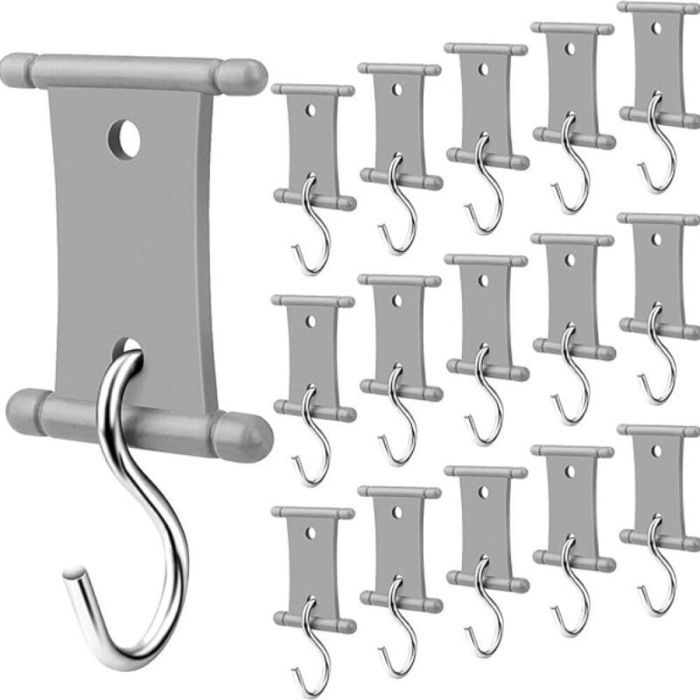 Lot de 16 crochets universels pour auvents – compatibles rails 5/6 mm et 7 mm – camping-car caravane tente