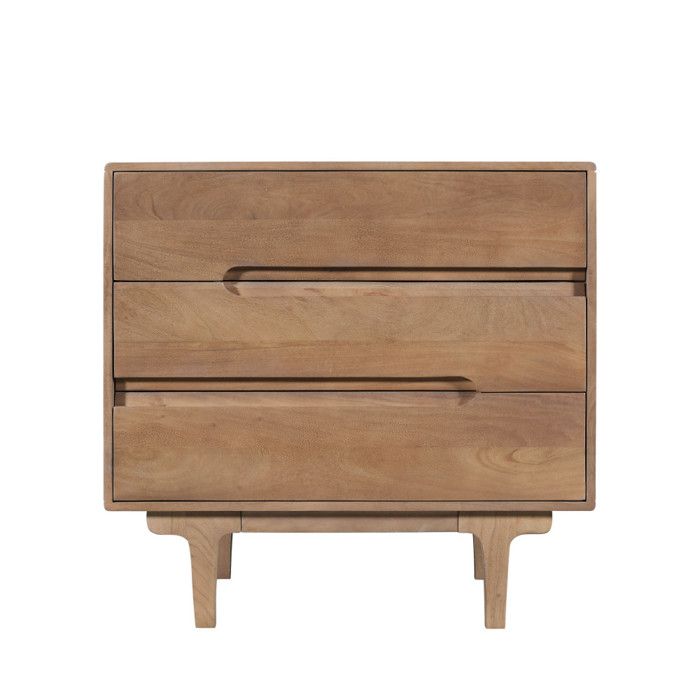 Bogor - Commode 3 tiroirs en bois massif L80cm - Bois Bogor - Commode 3 tiroirs en bois massif L80cm - Bois