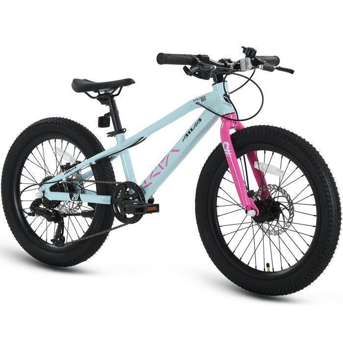 AIVA Velo VTT 20 - Cadre en aluminium - Pour Ville et Loisirs - Pour Homme/Femme avec dérailleur 7 vitesses - Bleu
