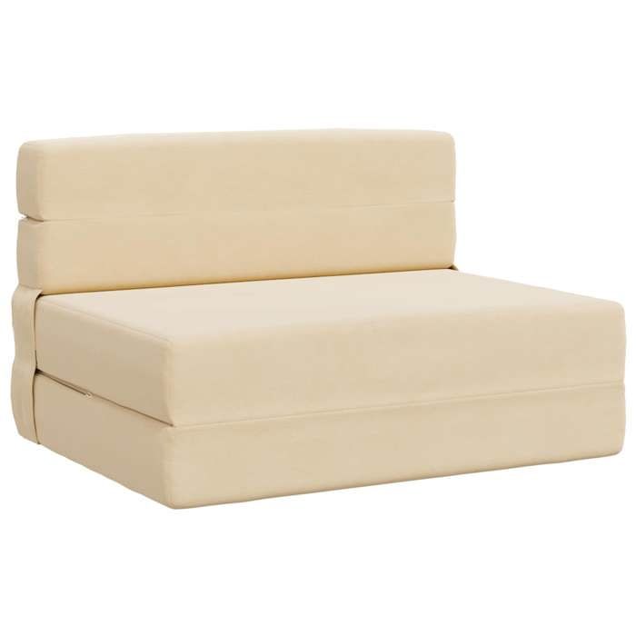 Banquette-lit - Canapé-lit pliable - vidaXL - tissu - crème - 70 x 72 x 60 cm 2357572