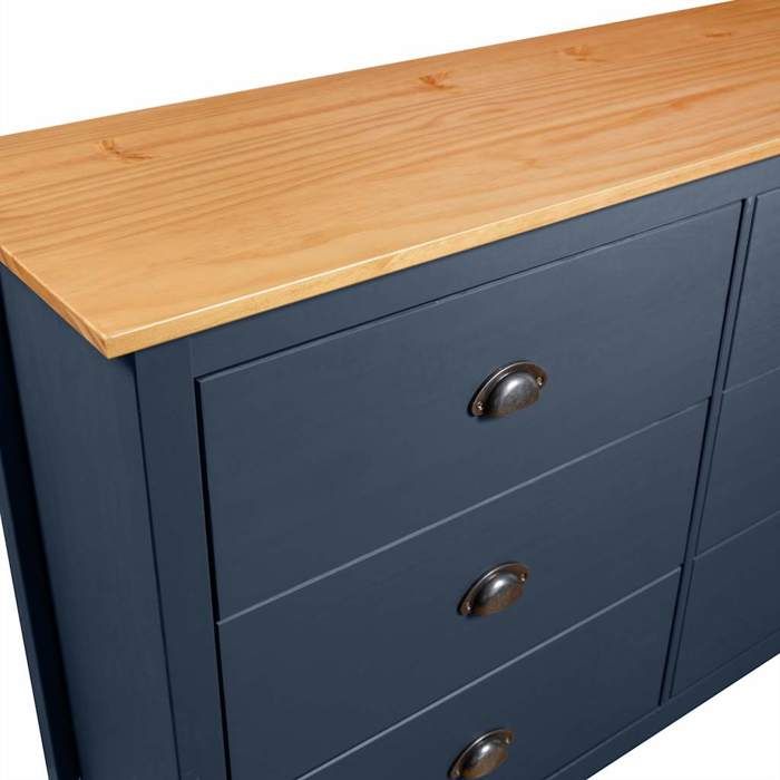 Meuble Rangement - HAOSHOP - Buffet Hill Gris 125x40x80 cm Bois de pin solide&01_26430