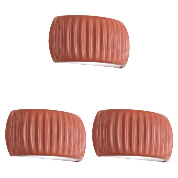 Diday Lot de 3 Applique Murale Moderne Orange 10W Lampe Murale Moderne Intérieur LED en Résine Design Demi - cercle Lumière Froid