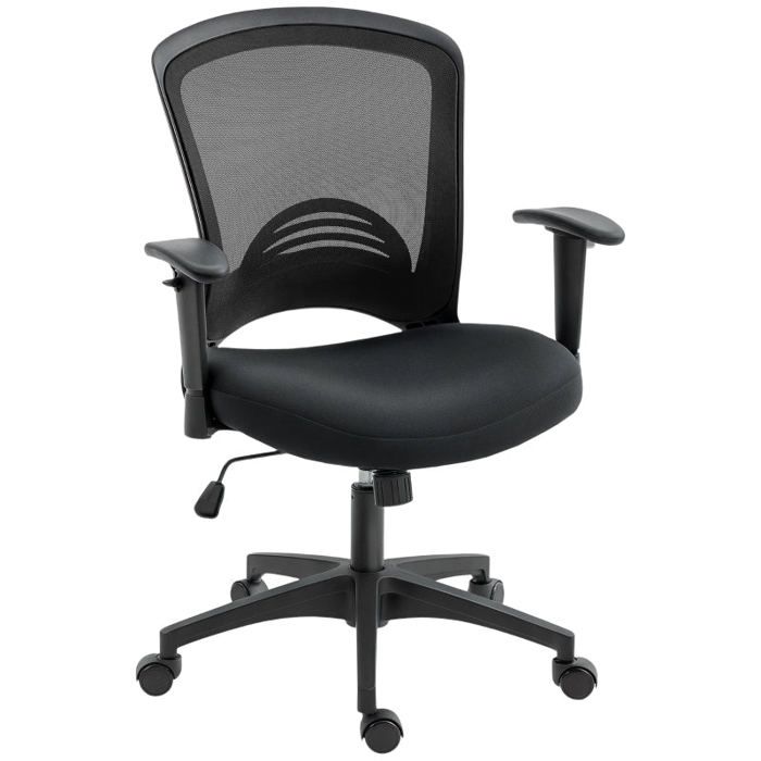 Chaise de bureau en maille Logidon chaise pivotante à dossier réglable en maille noire