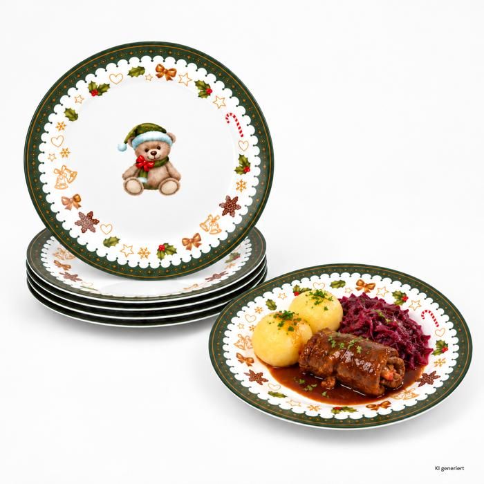 MamboCat Set de 6 assiettes plates FRIEND 27 cm en porcelaine MamboCat Set de 6 assiettes plates FRIEND 27 cm en porcelaine