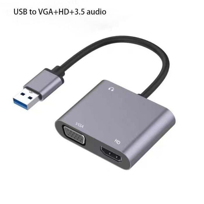 IHaospace Câble Adaptateur USB 3.0 Vers HDMI 1,5m - Full HD 1080p Pour PC, Ordinateur Portable Et TV