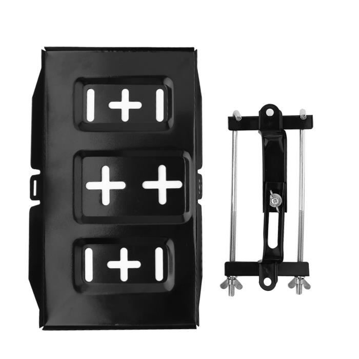 Support De Batterie Réglable Universel – Montage Sur Plateau – Argent Et Noir