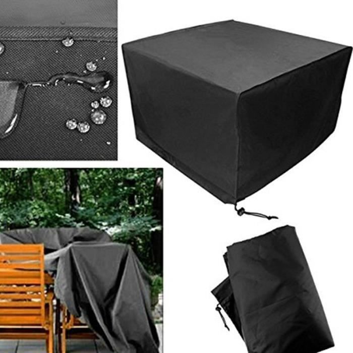 QFLY Housse De Protection Imperméable Housse De Meubles De Jardin Extérieur Couverture De Table Et Chaise,Noir Size : 120x120x74cm