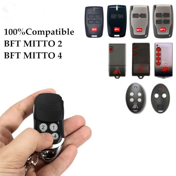 porte de garage Télécommande 4 boutons Porte de Garage Portail 433Mhz pr BFT Mitto 2M 4M 12V D111751