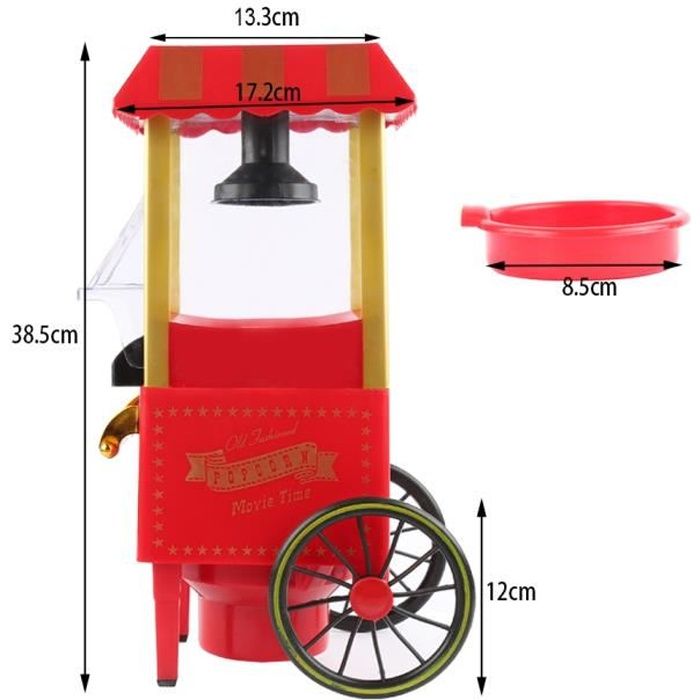  Machine &agrave; Pop corn Professionnelle - FASIKE - Style Nostalgique - Rouge - 1200 Watt 