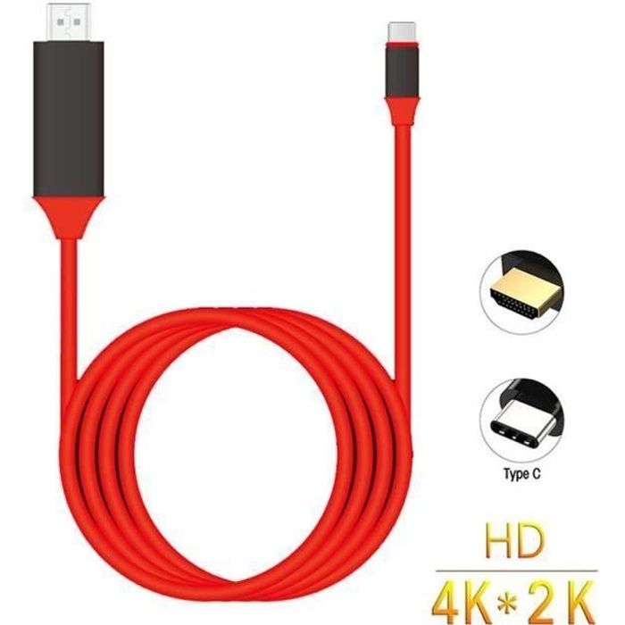 USB-C Type-C vers HDTV HDMI Cable 4K adaptateur câble pour Samsung Galaxy S8-S8 plus-S9