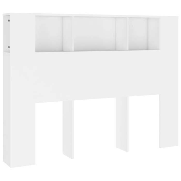Tête de lit avec rangement accessoire de lit table de chevet etagere 140 x 185 x 1045 cm MDF blanc TDL0200108