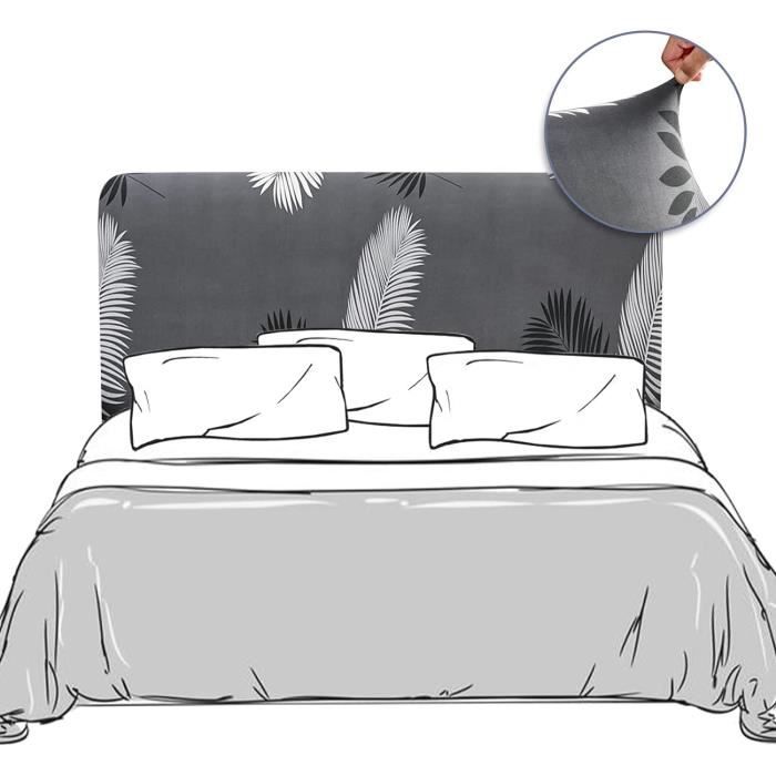 Housse de tête de lit extensible - Plume - 180cm-200cm - Housse de