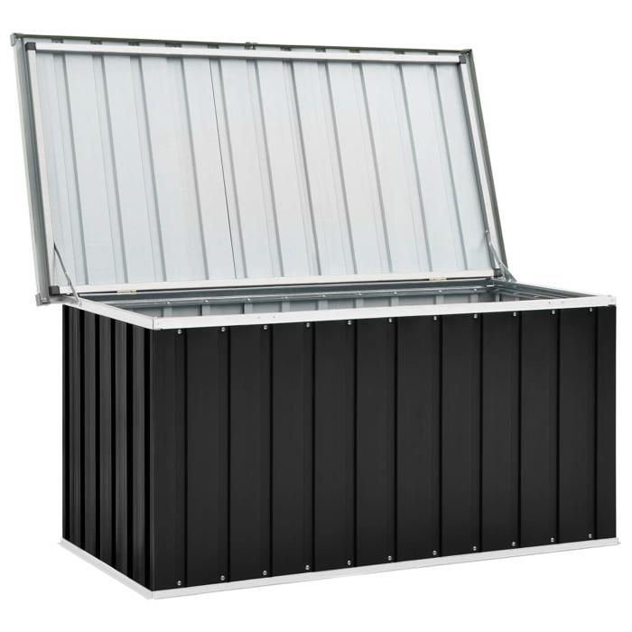 Coffre boîte meuble de jardin rangement anthracite 129 x 67 x 65 cm 02_0013060