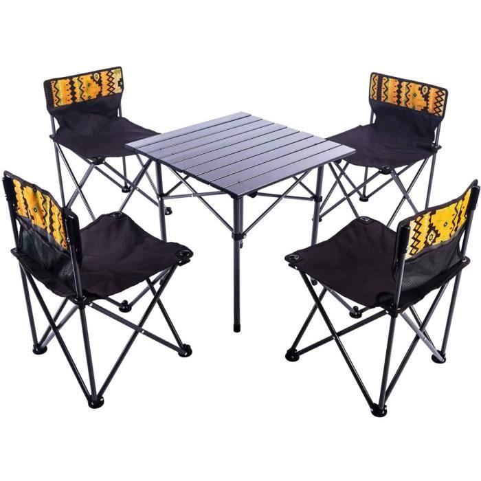 Table et chaises pliantes d'extérieur - Table de pique-nique portable - 5  pièces - Cdiscount Sport