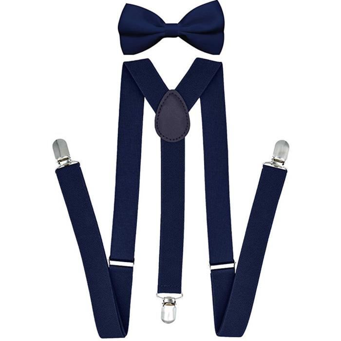HANERDUN Bretelles pour Enfants Nœud Papillon Ensembles Bretelles Ajustables en Y avec Variété Couleurs pour les Bébé de 1 à 10 Ans