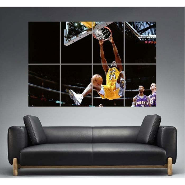 Poster affiche Shaquille O'Neal Dunk Basketball Star Player Wall Art
