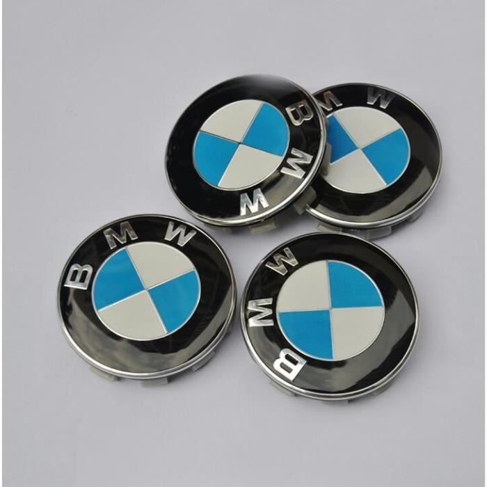 4x68mm BMW Hubcaps logo Centre de la roue de Logo Bleu et drapeau blanc Series 1 3 5 7 M Z X Stud Jantes Alliage
