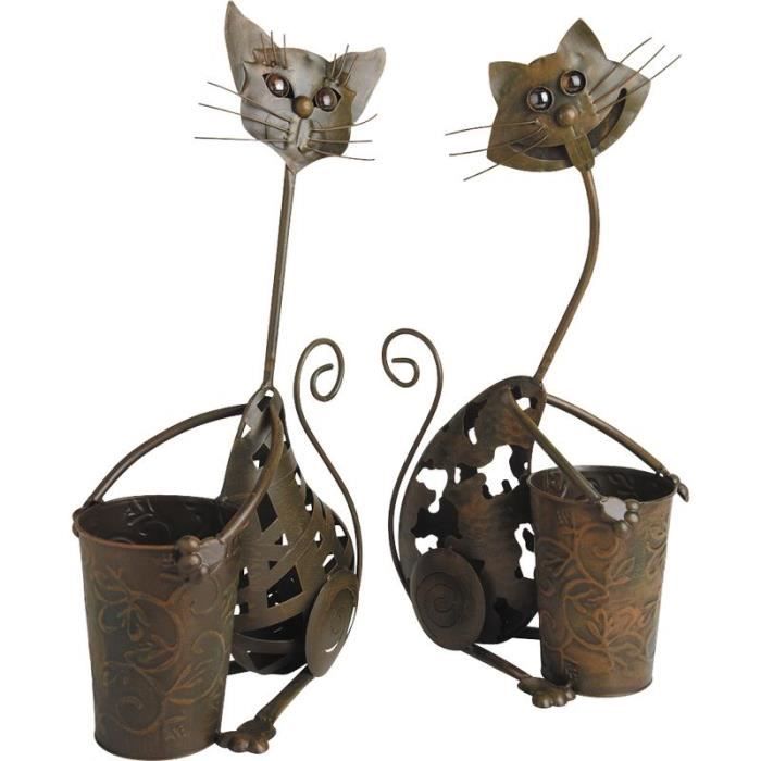 Cache Pot Chat En Metal Cdiscount Jardin