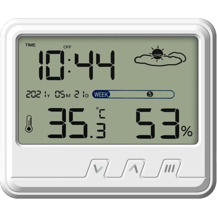 Mini Thermomètre-hygromètre Numérique - Mesure Température Et Humidité Intérieure, Blanc