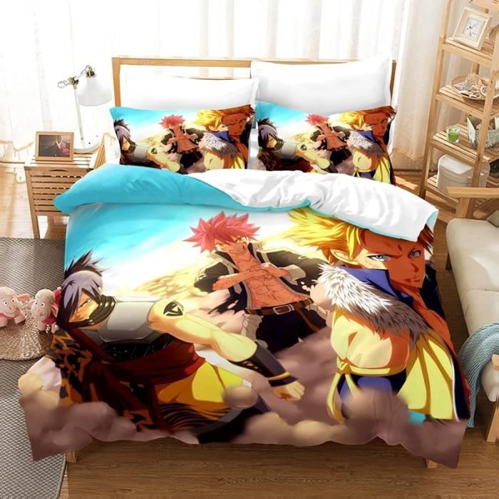 Housse De Couette 3D Chat JEFFEL - 220x240cm + 2 Taies 50x75cm - Microfibre - Pour Lit 1/2 Personnes