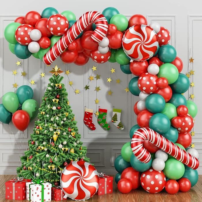 Vente Kit de voûte de ballons de Noël Guirlande Père Noël Décoration de Noël  Fête des ballons - Banggood Français Mobile