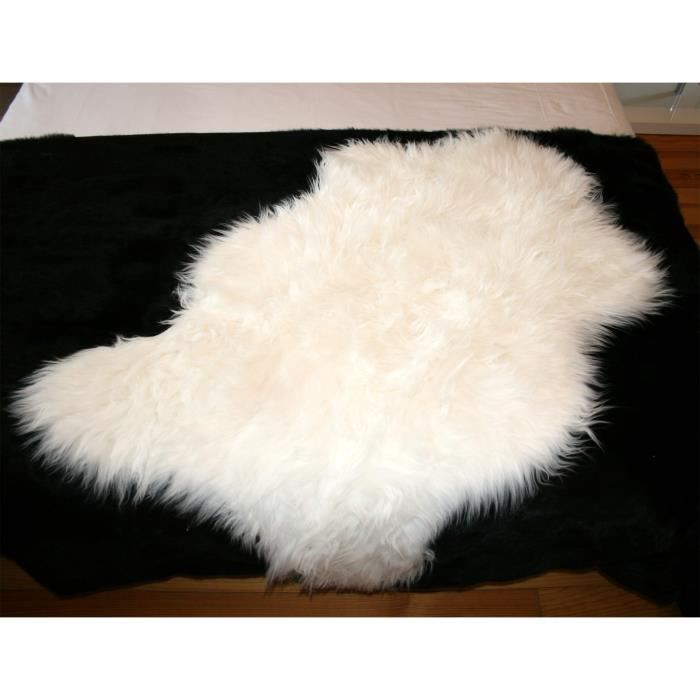 Tapis En Peau De Mouton Retourné Fabriqué En Italie - Dimensions 69x40 Cm, Gris Anthracite, Neuf