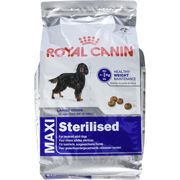 nourriture pour chiens royal canin nourriture pour chien (roybj) maxi sterilised, 1er pack (1 x 3 kg) 36204