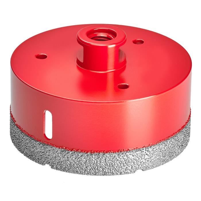 SagaSave 1 scie-cloche M14 de 100 mm pour revêtement diamant - Longue durée  de vie - Pour verre, céramique, carrelage, marbre, céramique, bouteilles,  etc Rouge : : Bricolage