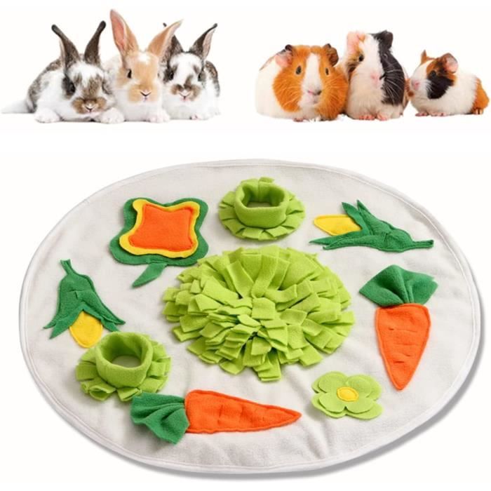 Tapis à Renifler pour Lapin Lent Alimentation Le Stress Release Pad Tapis Snuffle Mat Lapin Jouets pour Lapin Cochons d'Inde Chiot.
