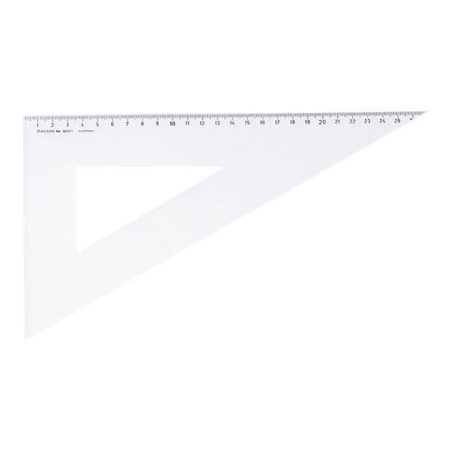 Équerre Transparente ARISTO TZ – Hypoténuse 250 Mm, En Plexiglas, Avec Poignée Amovible – Outil De Traçage Précis Et Durable