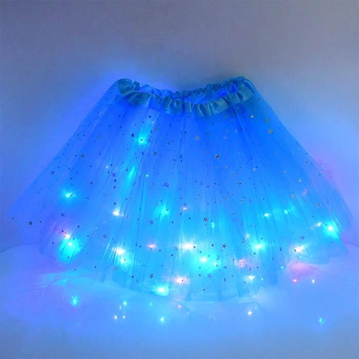 Couleur en Option Storage Bag Jupe Tutu pour Filles LED Jupe en Tulle Lumineuse pour Les fêtes d'habillage Robe de Danse de Ballet 3-12T 