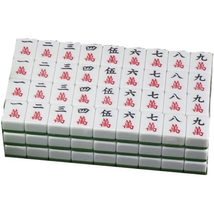 Luckxing 144 Tuiles Ensemble De Mahjong De Voyage Jeu De Société Numéroté Antique Chinois Jeux De Famille 