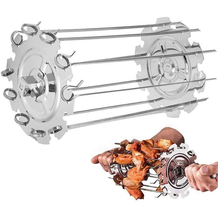 Grille De Barbecue Ronde En Inox Ø 50 Cm – Avec Cordes De Suspension, Pour Trépied Ou Barbecue Suspendu