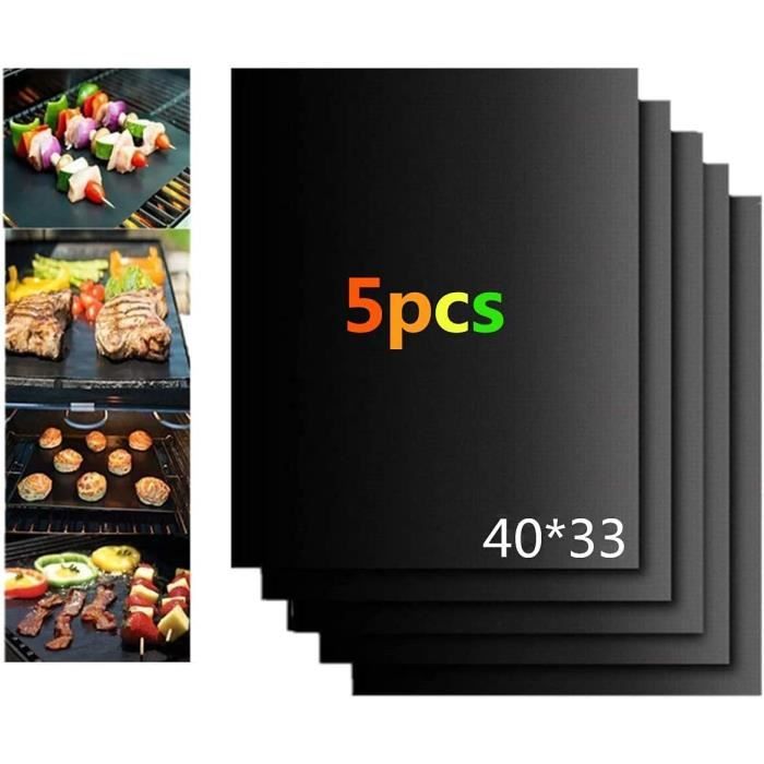 4 Tapis De Cuisson Barbecue Réutilisables 40x30 Cm - Résistants à 260°C, Antiadhésifs, Lavables, Pour Grille Gaz/charbon/électrique