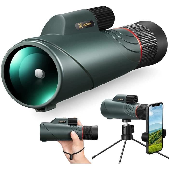 Cococam 1020X50 HD Télescope Monoculaire Puissant étanche Monoculaire Starscope Zoom BAK4 Prisme