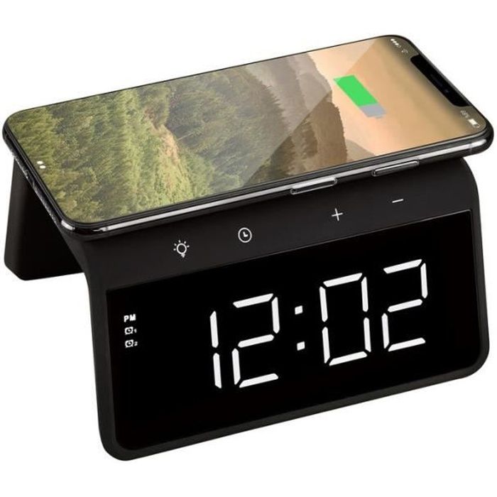 Avo+ Alarm Clock Horloge digitale avec emplacement charge sans fil