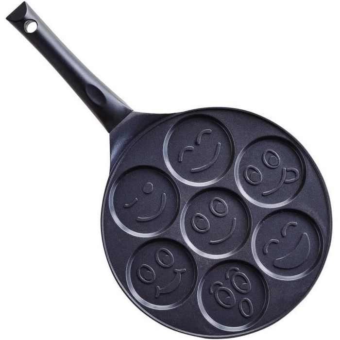 beka poêle à blinis smiley en fonte d'aluminium - 27 cm