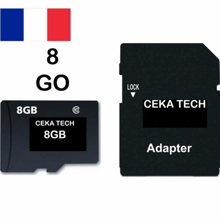 Carte Micro SD 8GO avec Adaptateur SD