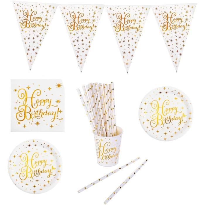 Guirlande Fanions En Plastique Happy Birthday Irisée 4 M - Déguisements
