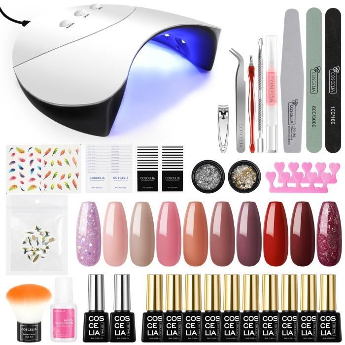 COSCELIA Kit de Vernis a Ongles Semi Permanent Complet Professionnel