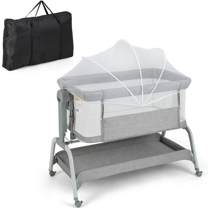 COSTWAY Berceau Cododo Bébé Portable 4 en 1 Matelas,Filet,Panier de ...